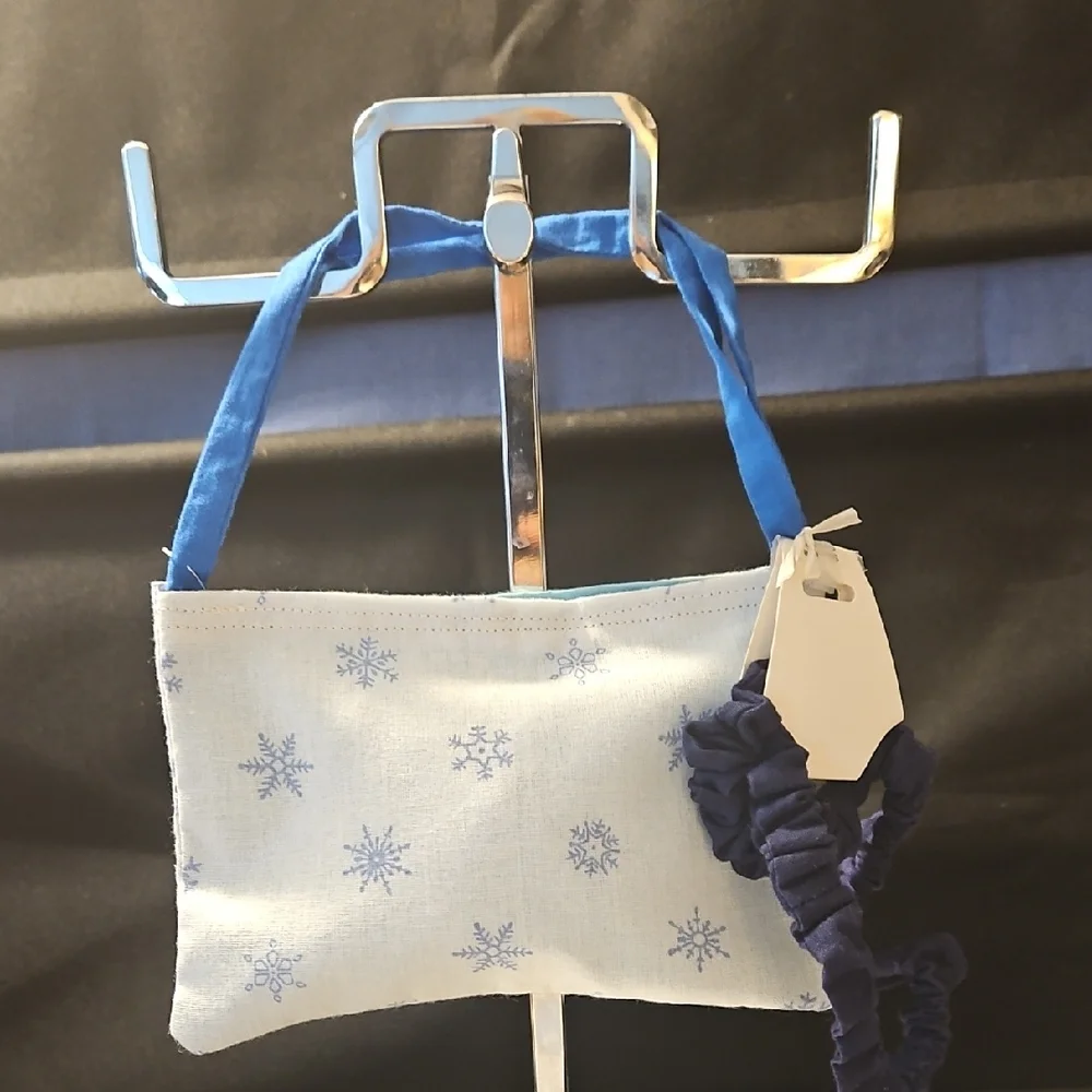 Snowflake Print Kids Handbag - Blue and White